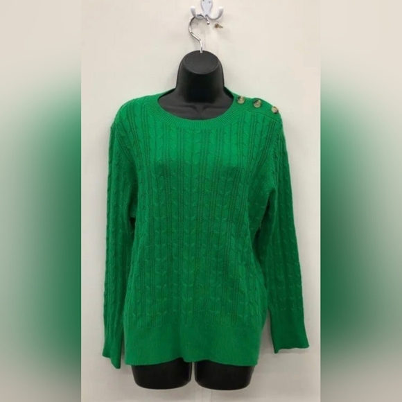 Charter Club Crewneck Button Shoulder Knit Sweater Size XL NWT MSRP $59.50 - Picture 2 of 6